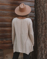Victoria Cotton Blend Pocketed Asymm Top - Natural
